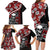 Hawaii Halloween Family Matching Long Sleeve Bodycon Dress and Hawaiian Shirt Hibiscus Skull Kakau Pattern - Wonder Print Shop