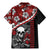 Hawaii Halloween Family Matching Mermaid Dress and Hawaiian Shirt Hibiscus Skull Kakau Pattern - Wonder Print Shop
