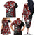 Hawaii Halloween Family Matching Off Shoulder Long Sleeve Dress and Hawaiian Shirt Hibiscus Skull Kakau Pattern - Wonder Print Shop