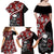 Hawaii Halloween Family Matching Off Shoulder Maxi Dress and Hawaiian Shirt Hibiscus Skull Kakau Pattern - Wonder Print Shop
