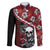 Hawaii Halloween Family Matching Puletasi Dress and Hawaiian Shirt Hibiscus Skull Kakau Pattern - Wonder Print Shop
