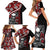 Hawaii Halloween Family Matching Short Sleeve Bodycon Dress and Hawaiian Shirt Hibiscus Skull Kakau Pattern - Wonder Print Shop