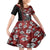 Hawaii Halloween Kid Short Sleeve Dress Hibiscus Skull Kakau Pattern - Wonder Print Shop