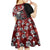 Hawaii Halloween Kid Short Sleeve Dress Hibiscus Skull Kakau Pattern - Wonder Print Shop