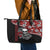 Hawaii Halloween Leather Tote Bag Hibiscus Skull Kakau Pattern - Wonder Print Shop
