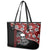 Hawaii Halloween Leather Tote Bag Hibiscus Skull Kakau Pattern - Wonder Print Shop