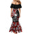Hawaii Halloween Mermaid Dress Hibiscus Skull Kakau Pattern - Wonder Print Shop