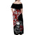 Hawaii Halloween Off Shoulder Maxi Dress Hibiscus Skull Kakau Pattern - Wonder Print Shop