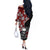 Hawaii Halloween Off The Shoulder Long Sleeve Dress Hibiscus Skull Kakau Pattern - Wonder Print Shop