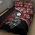 Hawaii Halloween Quilt Bed Set Hibiscus Skull Kakau Pattern - Wonder Print Shop