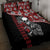 Hawaii Halloween Quilt Bed Set Hibiscus Skull Kakau Pattern - Wonder Print Shop