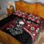 Hawaii Halloween Quilt Bed Set Hibiscus Skull Kakau Pattern - Wonder Print Shop