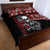 Hawaii Halloween Quilt Bed Set Hibiscus Skull Kakau Pattern - Wonder Print Shop