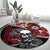 hawaii-halloween-round-carpet-hibiscus-skull-kakau-pattern