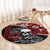 hawaii-halloween-round-carpet-hibiscus-skull-kakau-pattern