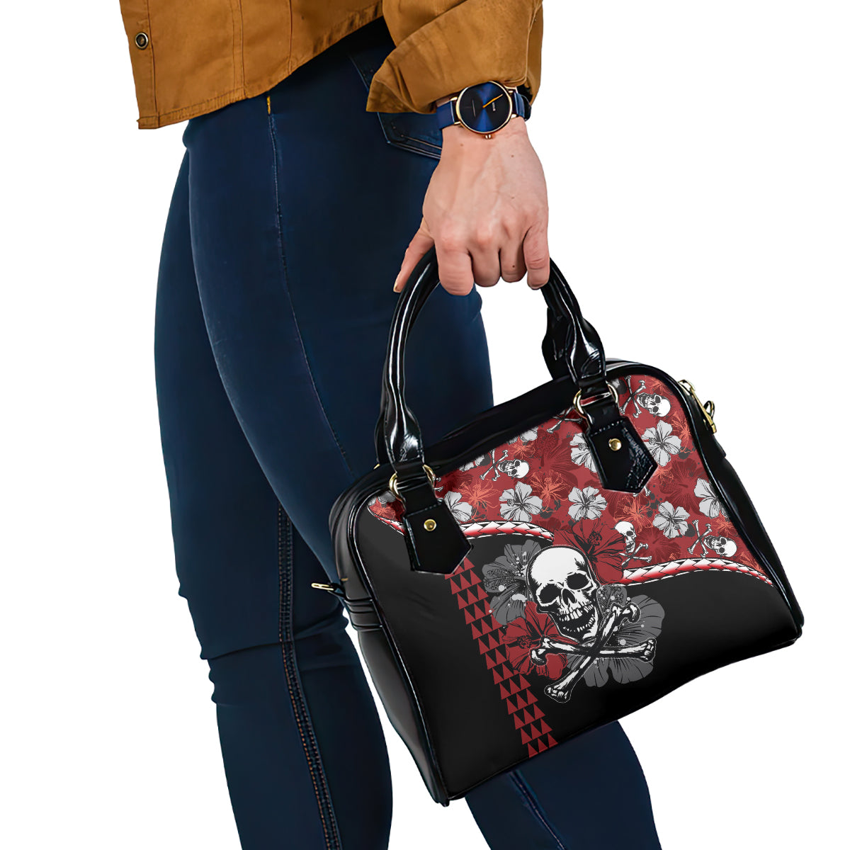 hawaii-halloween-shoulder-handbag-hibiscus-skull-kakau-pattern
