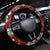 Hawaii Halloween Steering Wheel Cover Hibiscus Skull Kakau Pattern - Wonder Print Shop