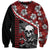 Hawaii Halloween Sweatshirt Hibiscus Skull Kakau Pattern - Wonder Print Shop