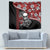 Hawaii Halloween Tapestry Hibiscus Skull Kakau Pattern - Wonder Print Shop