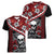 Hawaii Halloween Women V Neck T Shirt Hibiscus Skull Kakau Pattern - Wonder Print Shop