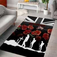 Remembrance Day Area Rug Lest We Forget Poppy Flower - Wonder Print Shop