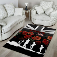 Remembrance Day Area Rug Lest We Forget Poppy Flower - Wonder Print Shop