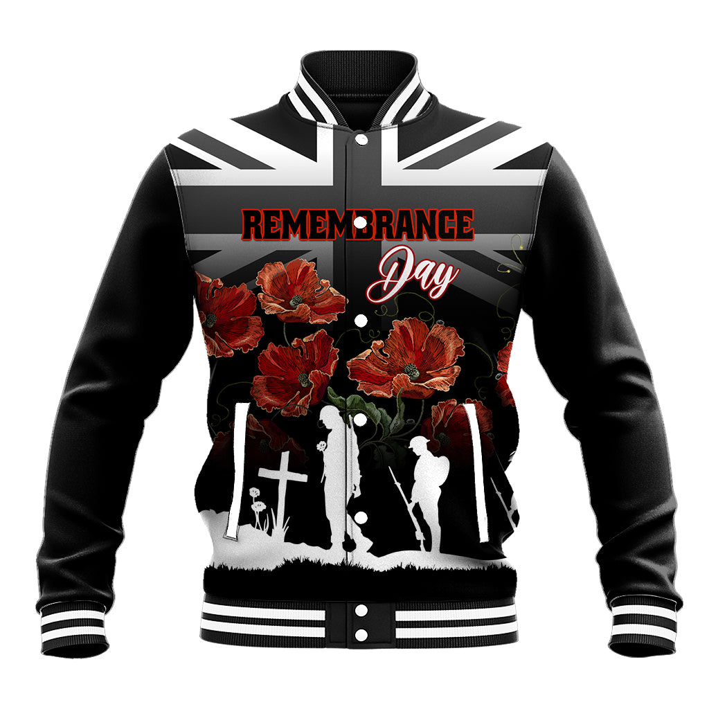 Remembrance Day Baseball Jacket Lest We Forget Poppy Flower - Wonder Print Shop