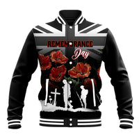 Remembrance Day Baseball Jacket Lest We Forget Poppy Flower - Wonder Print Shop
