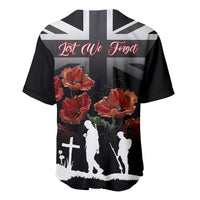 Remembrance Day Baseball Jersey Lest We Forget Poppy Flower - Wonder Print Shop