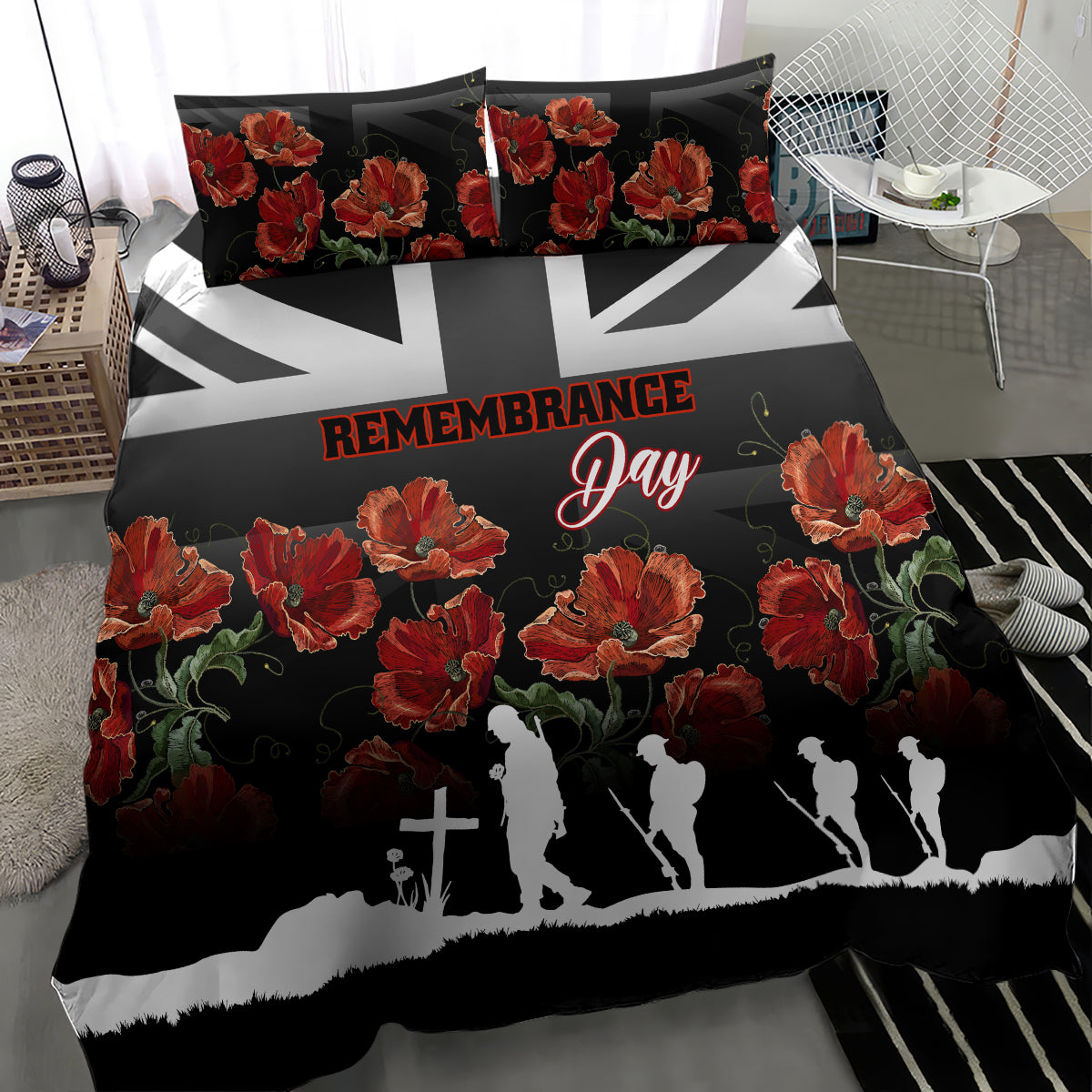 Remembrance Day Bedding Set Lest We Forget Poppy Flower - Wonder Print Shop