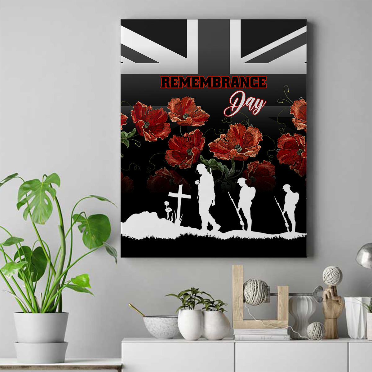 Remembrance Day Canvas Wall Art Lest We Forget Poppy Flower - Wonder Print Shop