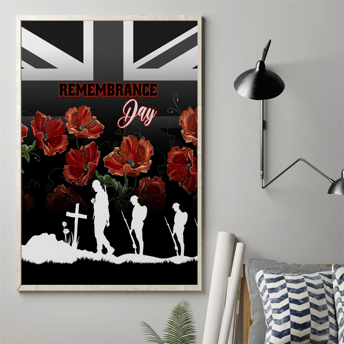 Remembrance Day Canvas Wall Art Lest We Forget Poppy Flower - Wonder Print Shop