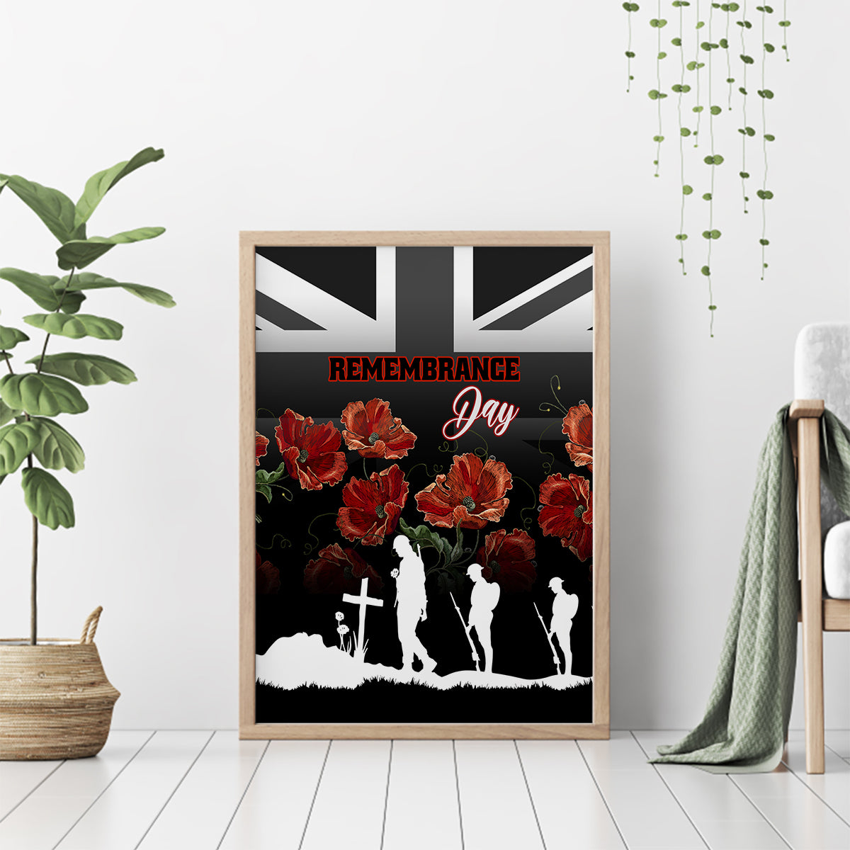 Remembrance Day Canvas Wall Art Lest We Forget Poppy Flower - Wonder Print Shop