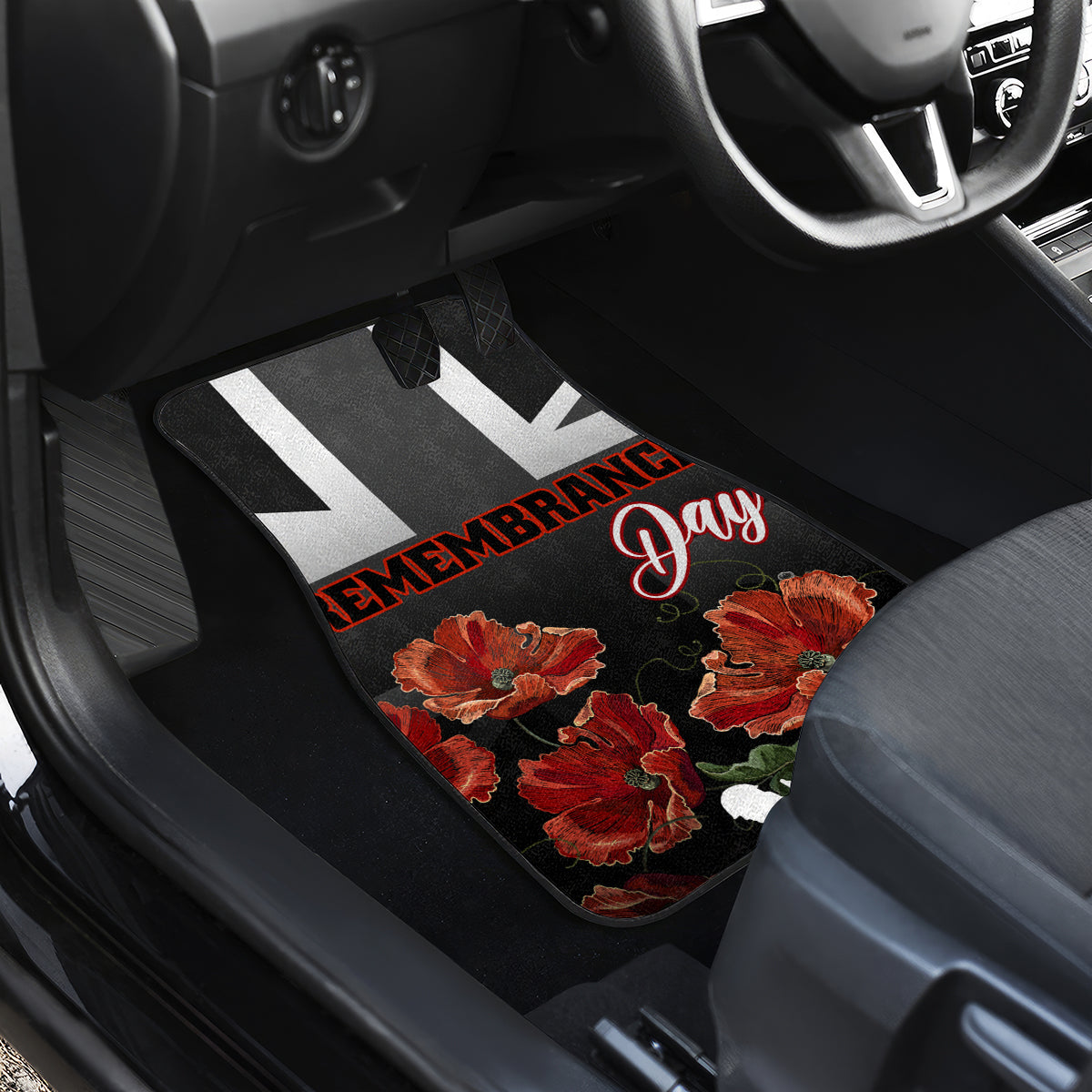 Remembrance Day Car Mats Lest We Forget Poppy Flower - Wonder Print Shop