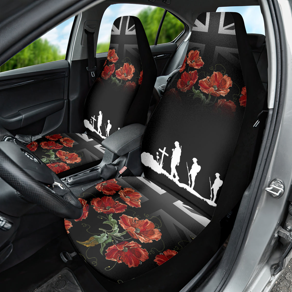 Remembrance Day Car Seat Cover Lest We Forget Poppy Flower - Wonder Print Shop