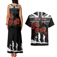 Remembrance Day Couples Matching Tank Maxi Dress and Hawaiian Shirt Lest We Forget Poppy Flower - Wonder Print Shop