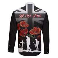 Remembrance Day Family Matching Long Sleeve Bodycon Dress and Hawaiian Shirt Lest We Forget Poppy Flower - Wonder Print Shop