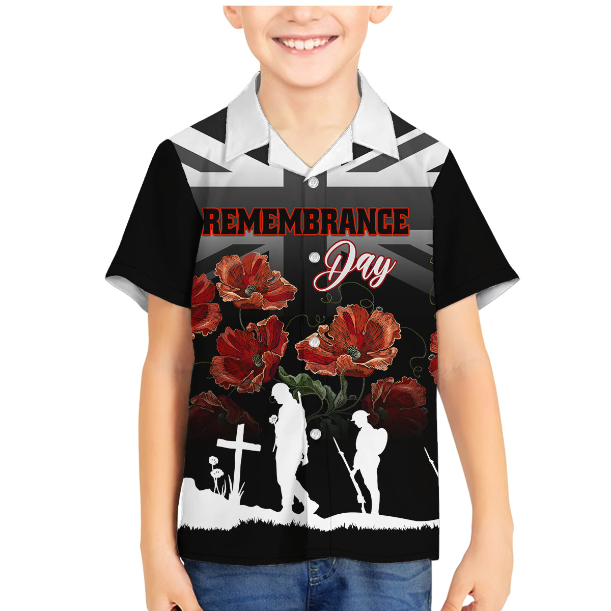 Remembrance Day Family Matching Mermaid Dress and Hawaiian Shirt Lest We Forget Poppy Flower - Wonder Print Shop