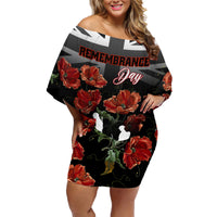 Remembrance Day Family Matching Off Shoulder Short Dress and Hawaiian Shirt Lest We Forget Poppy Flower - Wonder Print Shop