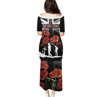 Remembrance Day Family Matching Puletasi Dress and Hawaiian Shirt Lest We Forget Poppy Flower - Wonder Print Shop