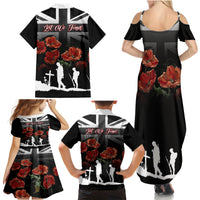 Remembrance Day Family Matching Summer Maxi Dress and Hawaiian Shirt Lest We Forget Poppy Flower - Wonder Print Shop