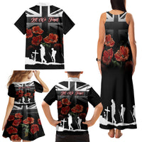 Remembrance Day Family Matching Tank Maxi Dress and Hawaiian Shirt Lest We Forget Poppy Flower - Wonder Print Shop