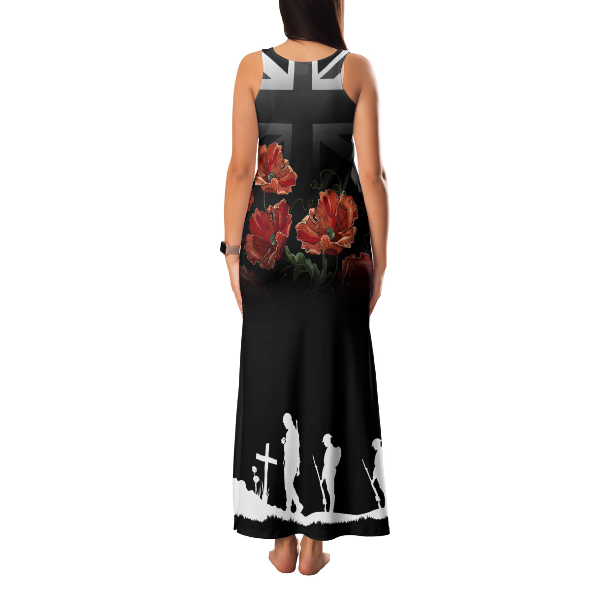 Remembrance Day Family Matching Tank Maxi Dress and Hawaiian Shirt Lest We Forget Poppy Flower - Wonder Print Shop