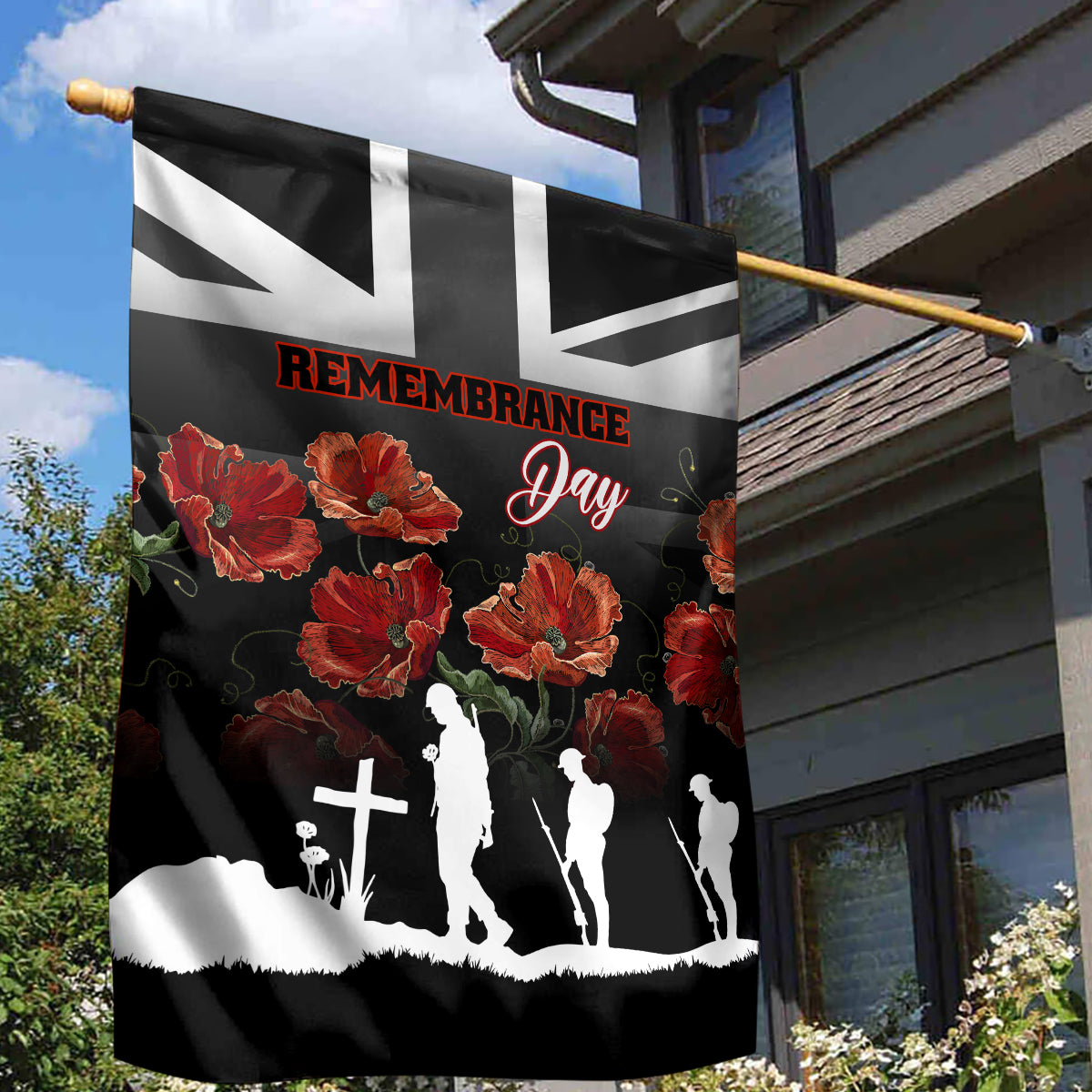 Remembrance Day Garden Flag Lest We Forget Poppy Flower - Wonder Print Shop