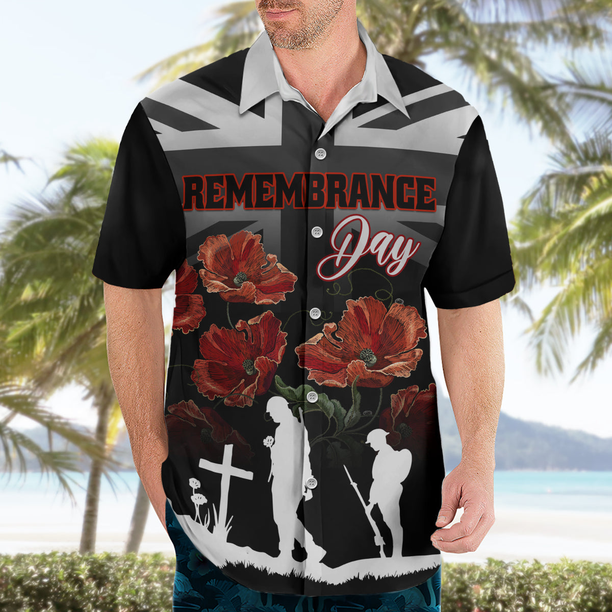 Remembrance Day Hawaiian Shirt Lest We Forget Poppy Flower - Wonder Print Shop