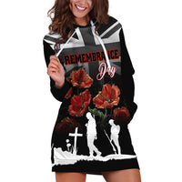 Remembrance Day Hoodie Dress Lest We Forget Poppy Flower - Wonder Print Shop