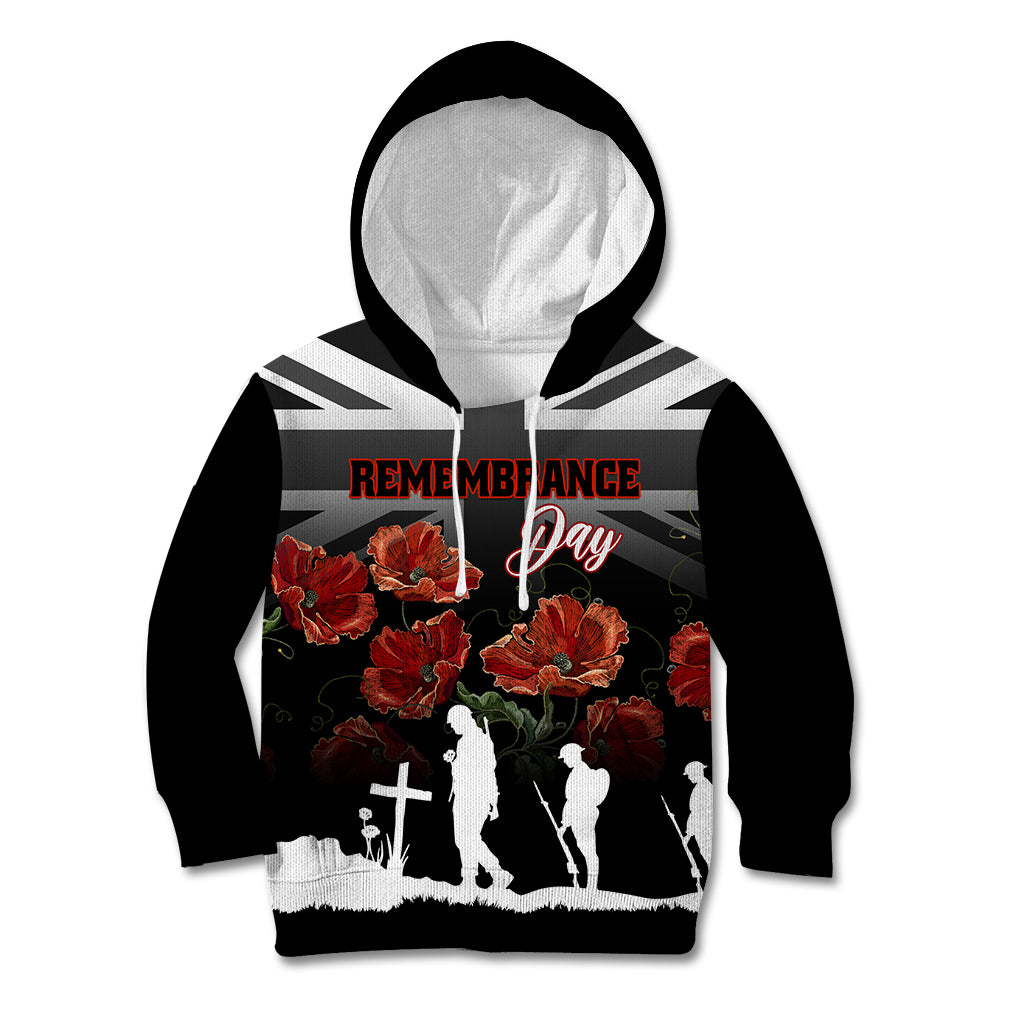 Remembrance Day Kid Hoodie Lest We Forget Poppy Flower - Wonder Print Shop