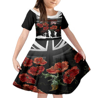 Remembrance Day Kid Short Sleeve Dress Lest We Forget Poppy Flower - Wonder Print Shop