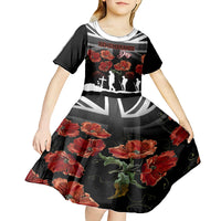 Remembrance Day Kid Short Sleeve Dress Lest We Forget Poppy Flower - Wonder Print Shop