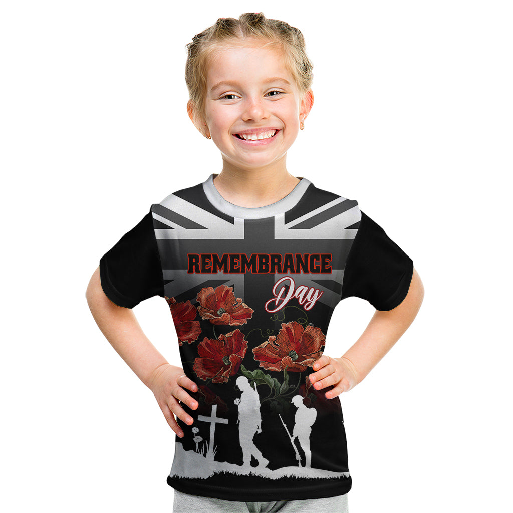 Remembrance Day Kid T Shirt Lest We Forget Poppy Flower - Wonder Print Shop